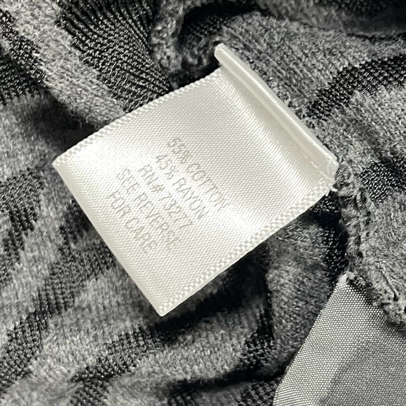 Dana Buchman gray and black animal print open front cardigan women’s size L - Picture 10 of 14